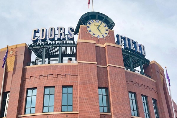 coors field sign made of sheet metal