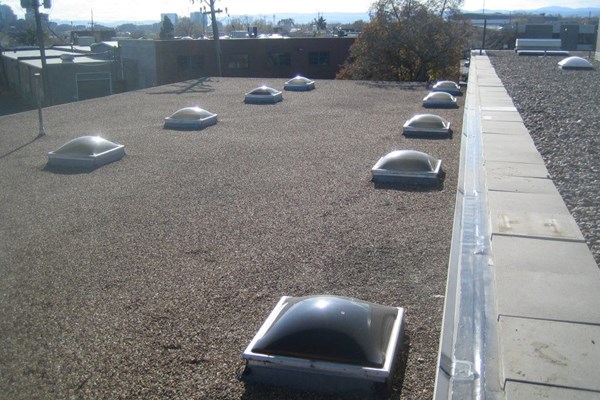 flat roof with skylights in colorado